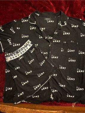 DKNY Black Logo Lounge Pajama Set